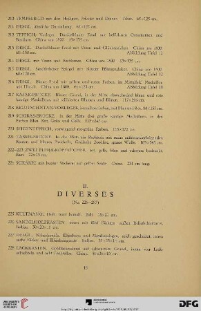 E. Diverses (Nr. 225-287)