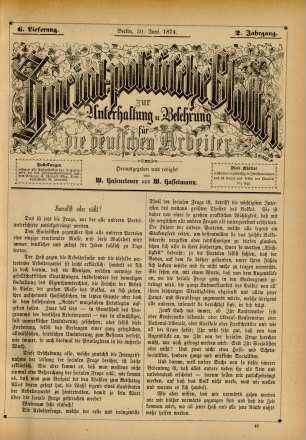 6. Lieferung. Berlin, 30. Juni 1874. 2. Jahrgang.