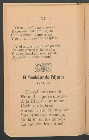 El Vendedor de Pájaros : (Valse)