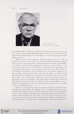 Lázló Kákosy (15.8.1932 - 29.1.2003)
