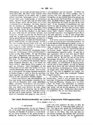 Der erste Zeichenunterricht an unseren allgemeinen Bildungsanstalten