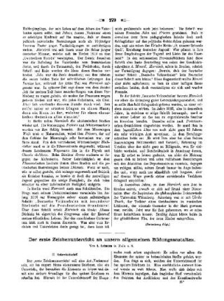 Der erste Zeichenunterricht an unseren allgemeinen Bildungsanstalten