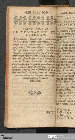 Pars Prima, De Meditatione Peccatorum.