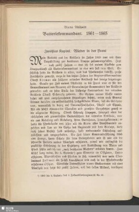 Vierter Abschnitt: Batteriekommandant. 1861–1865