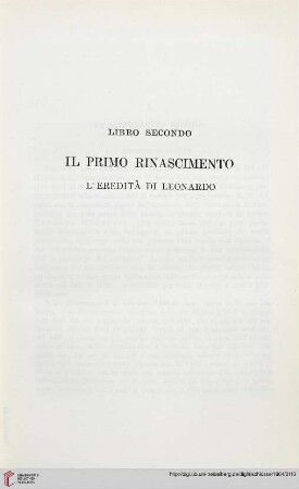 Libro secondo: Il primo Rinascimento. L’eredità di Leonardo
