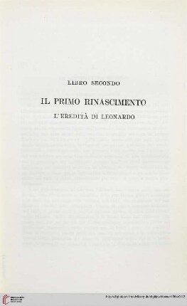 Libro secondo: Il primo Rinascimento. L’eredità di Leonardo