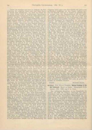 200-202 [Rezension] Weidner, Franklin, Biblical theology of the Old Testament. Based on Oehler