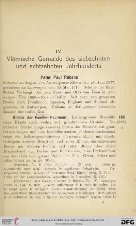 IV. Vlämische Gemälde des siebzehnten und achtzehnten Jahrhunderts (Nr.188-222)