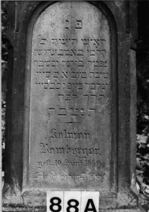 Grabstein 88 (Index: 100091038) Maße HxBxT: 165x55x27 cm: Grabstein 88A