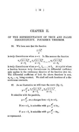 Chapter II. Of the Representation of True and False Discontinuity. Fourier's Theorem.