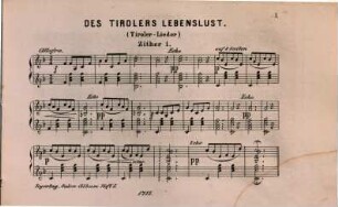 Salon-Album für Zitherspieler, 5. Des Tirolers Lebensglück. - Für 2 Zithern