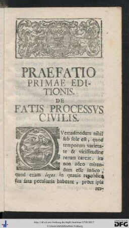 Praefatio Primae Editionis.