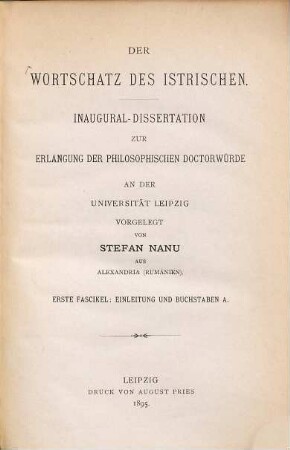 Der Wortschatz des Istrischen