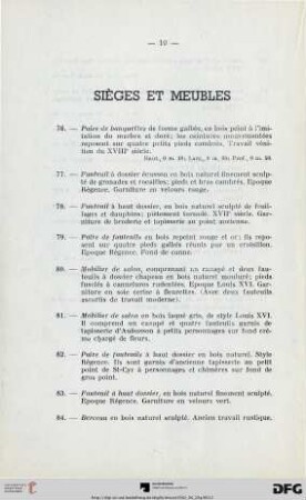 Sièges et meubles (Nr. 76-100)