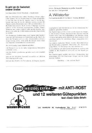 Es geht um die Sauberkeit unserer Straßen