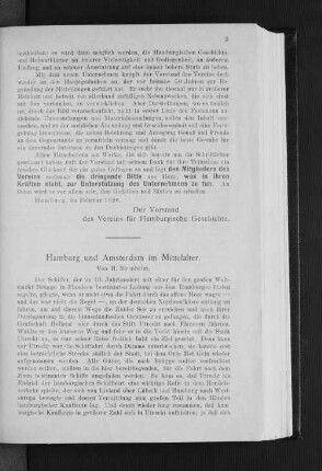 Hamburg und Amsterdam im Mittelalter.