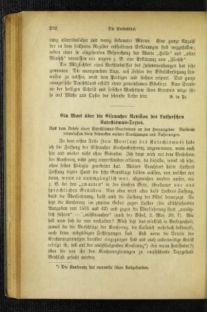 ¬Ein¬ Wort über die Eisenacher Revision des Lutherschen Katechismus-Textes : aus dem Briefe eines Katechismus-Bearbeiters an den Herausgeber ; vielleicht veranlassen diese Bedenken weitere Erwägungen und Äußerungen