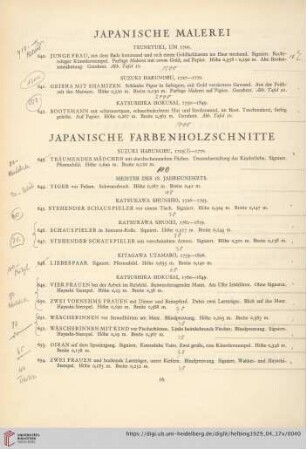 Japanische Farbenholzschnitte (Nr. 643-657)