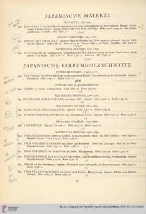 Japanische Farbenholzschnitte (Nr. 643-657)
