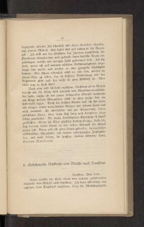 8. Gefahrvolle Rückreise von Moschi nach Sansibar.