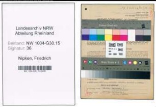 Entnazifizierung Friedrich Nipken , geb. 27.07.1898 (Matrose)