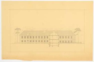 Großes Wohnhaus: Ansicht mit Schnitt