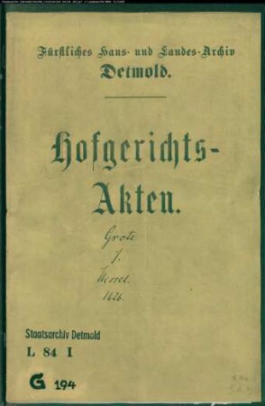 Grote, Bernd, Eisenkrämer zu Lippstadt gegen Johann Wessel, Eisenkrämer zu Heiden - Schuldforderung