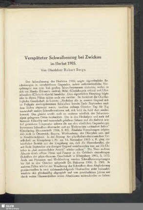 Verspäteter Schwalbenzug bei Zwickau im Herbst 1905