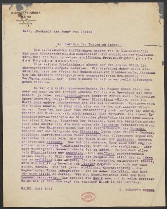 Betr. "Hochzeit des Faun" von Sekles. Vor Lektüre des Textes zu lesen."