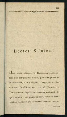 Lectori Salutem