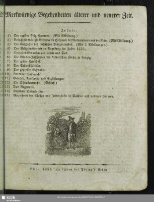 Merkwürdige Begebenheiten älterer und neuerer Zeit, 1856