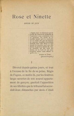 Rose et Ninette : Mœurs du jour