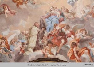 Die Madonna von Carmine übergibt dem Heiligen Simon Stock das Skapulier