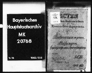Studienwesen in genere. Prüfungen. Ergänzungs- und Separatprüfung.