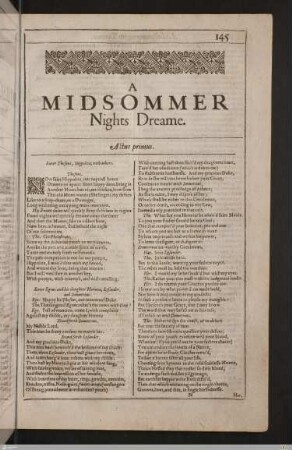 A midsommer nights dreame