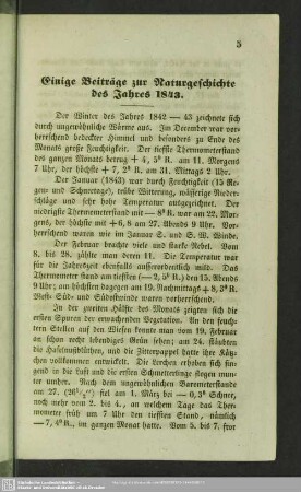 Einige Beiträge zur Naturgeschichte des Jahres 1843