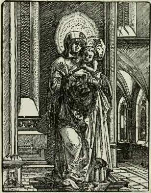 Maria mit Kind in gotischer Kirche