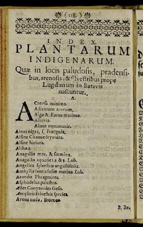 Index Plantarum Indigenarum