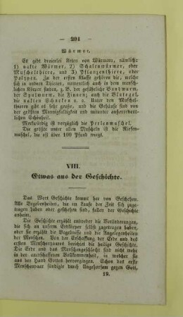 VIII. Etwas aus der Geschichte