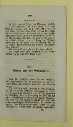 VIII. Etwas aus der Geschichte