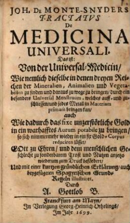 Tractatus de medicina universali