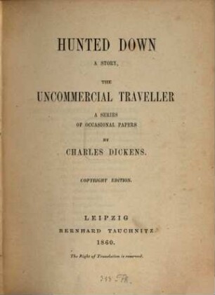 Hunted down : a story