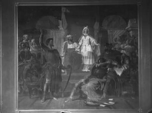 "Vaterländische Geschichtsgalerie": Wolfram von Eschenbach siegt im Sängerkrieg auf der Wartburg im Jahre 1207