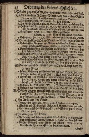 Ordnung der Lebens-Pflichten.