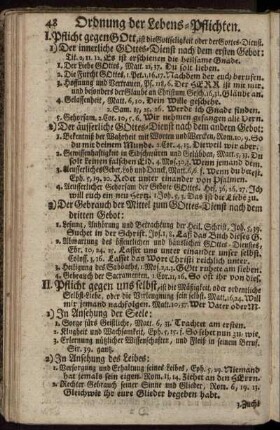 Ordnung der Lebens-Pflichten.