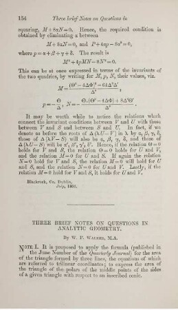 Three brief notes on questions in analytic geometry.