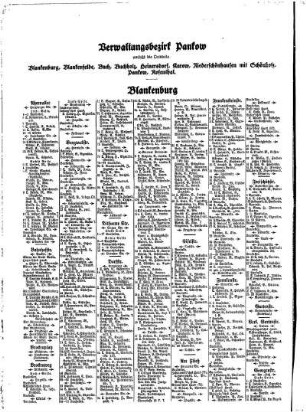 Blankenburg, Blankenfelde, Buch, Buchholz, Heinersdorf, Karow