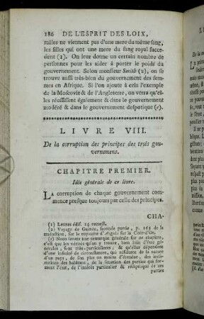 Livre VIII. De la corruption des principes des trois gouvernemens.