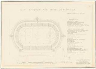 Stadion für 15.000 Zuschauer: Grundriss 1:500