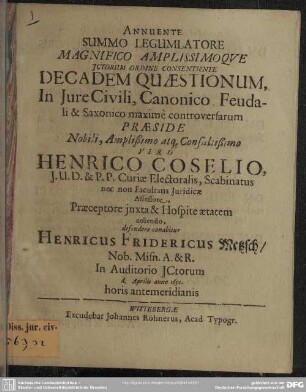 Decas quaestionum controversarum